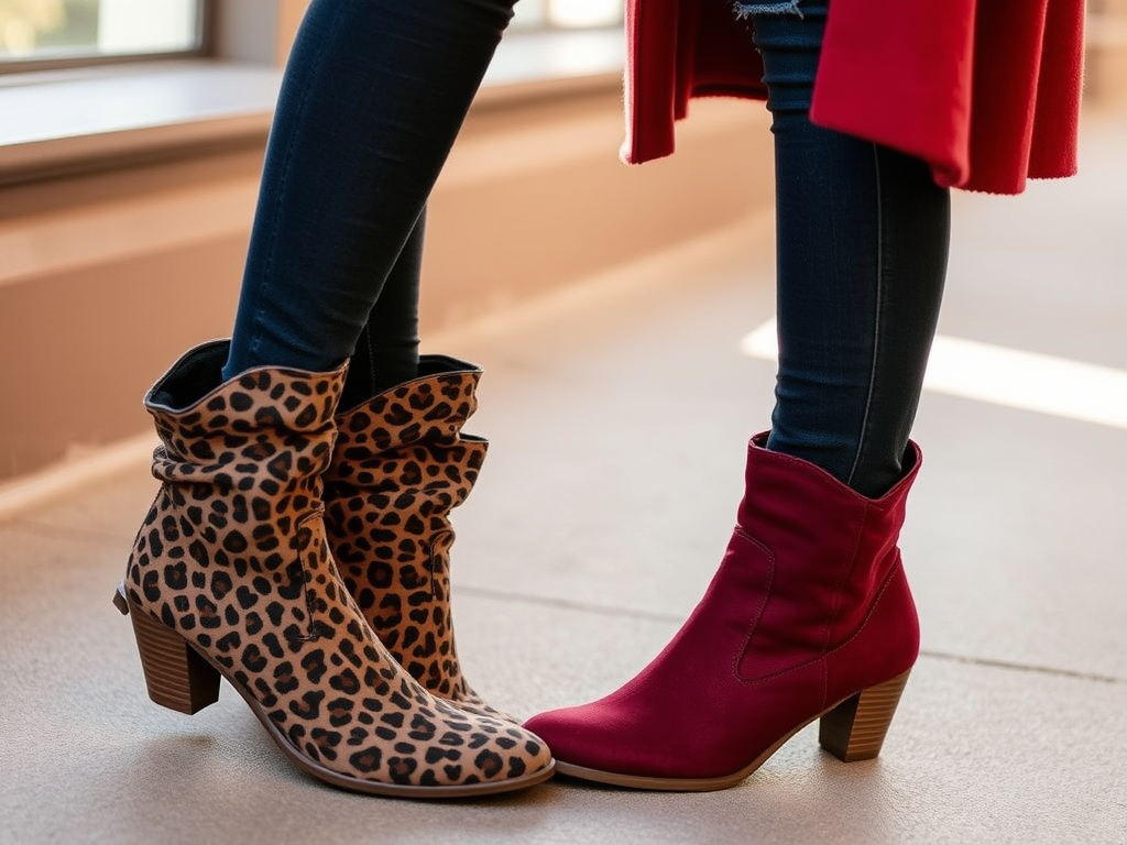 Trendy Slouchy Boots Under $50 at Walmart – Leopard, Burgundy & Kitten Heel Styles